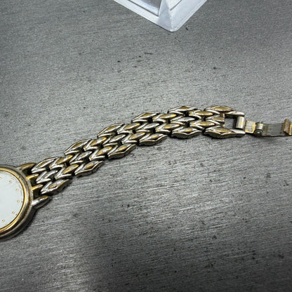 Seiko Watch Women 20mm White Dial Two Tone Round 1N00-1H20 New Battery Vintage13