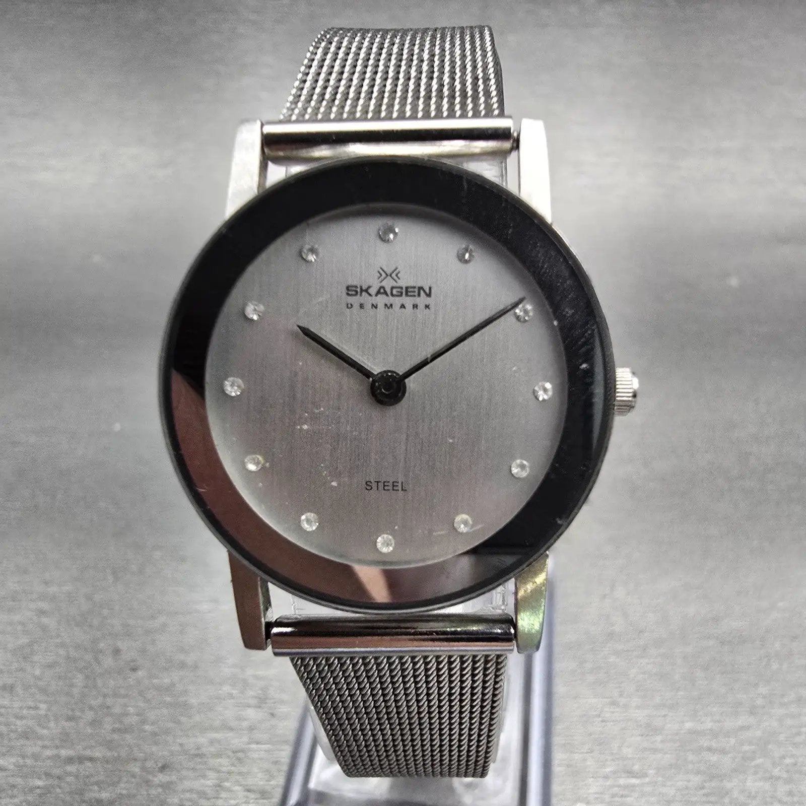 Skagen Watch Women 26mm Silver Dial Silver Tone Round 39SSSD New Battery0