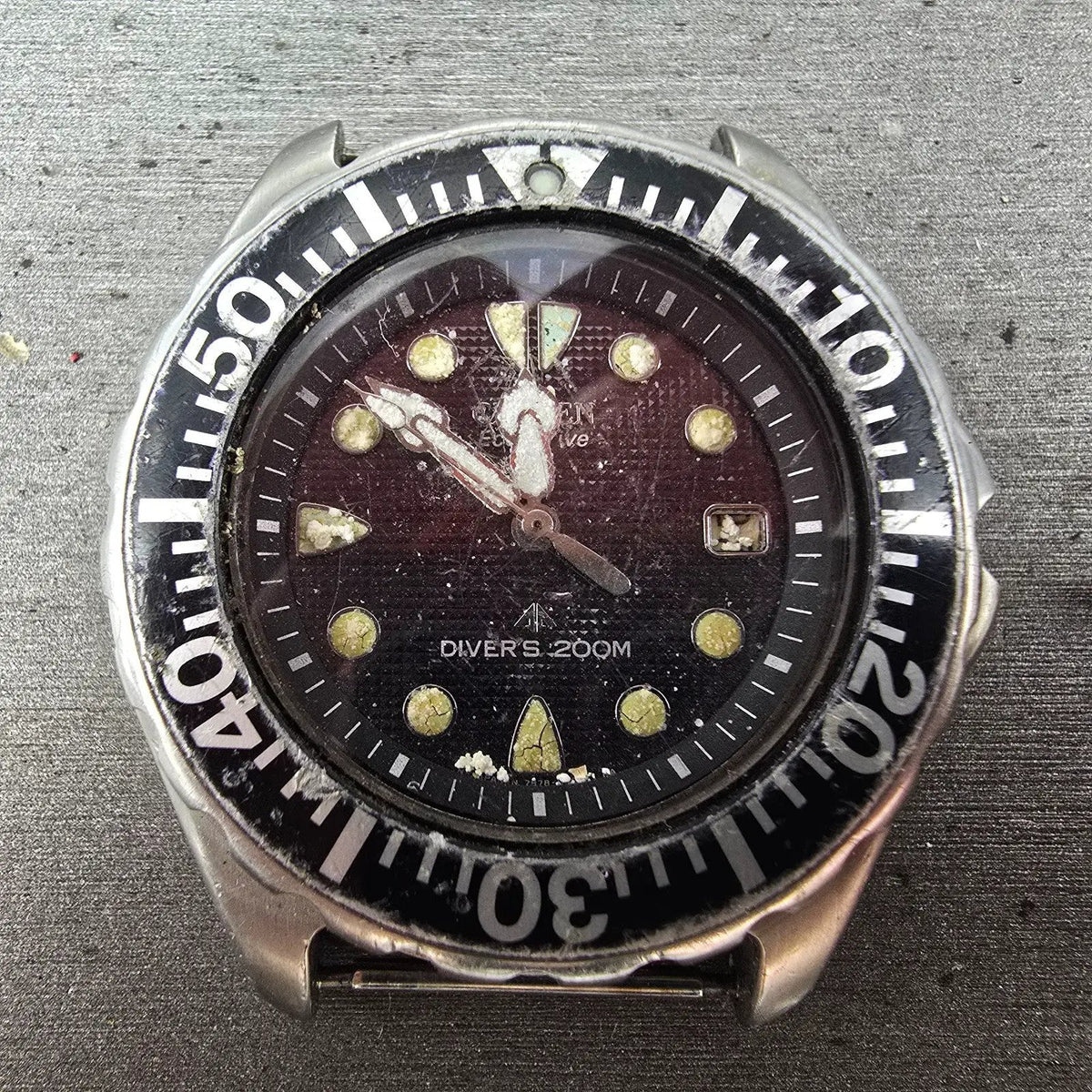 Citizen Eco-Drive Dive Watch Men 41mm Black Dial Steel 7878-H10716 PARTS0