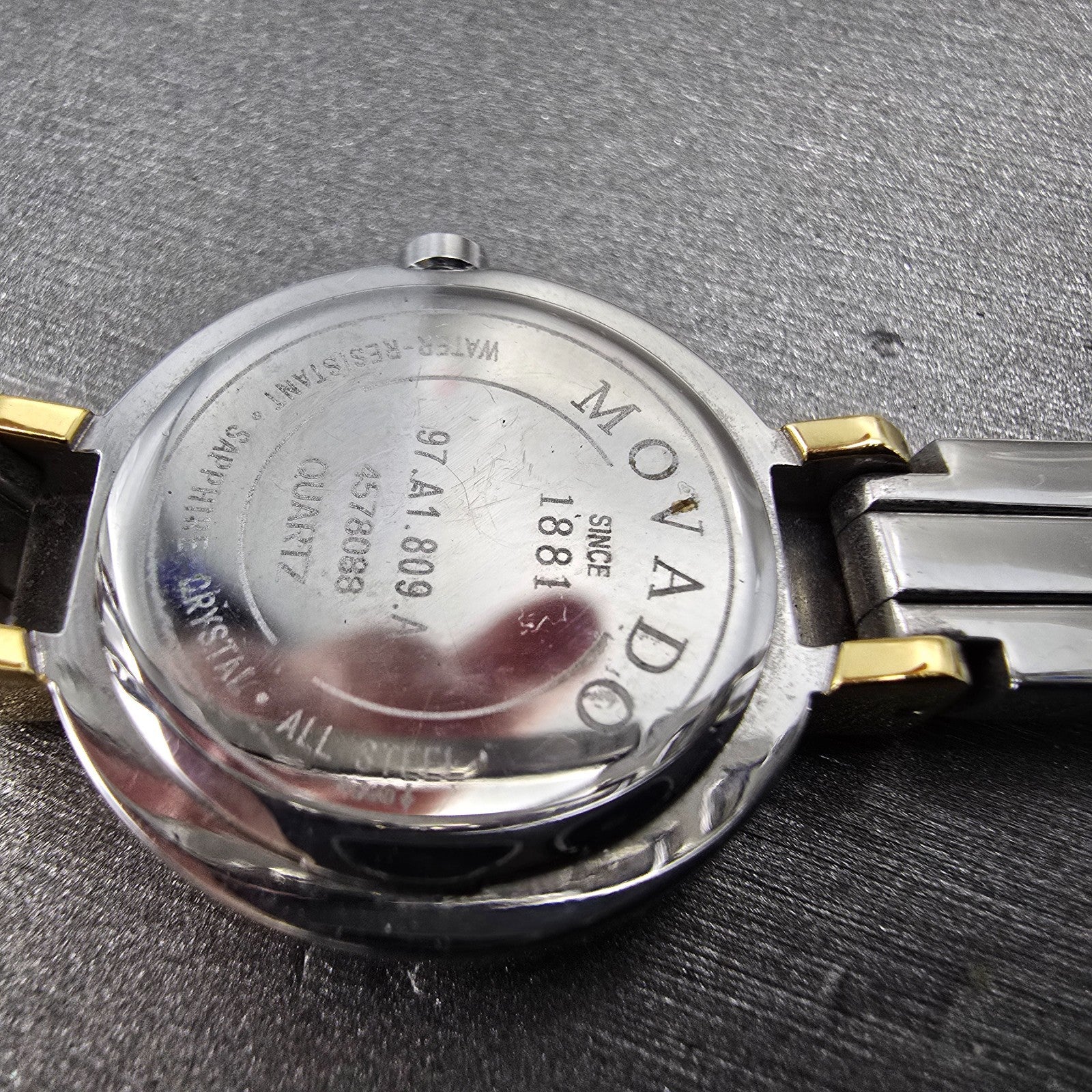 Movado Harmony Watch Women 23mm Black Dial Two Tone 97.A1.809.A New Battery8