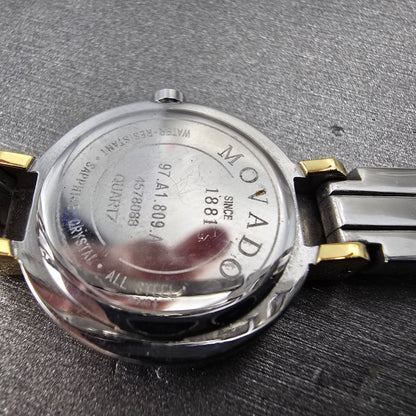 Movado Harmony Watch Women 23mm Black Dial Two Tone 97.A1.809.A New Battery8