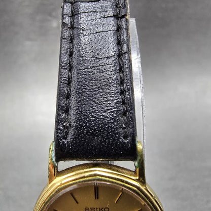 Seiko Watch Women 21mm Gold Dial Gold Tone Round 7320-0010 New Battery Vintage4