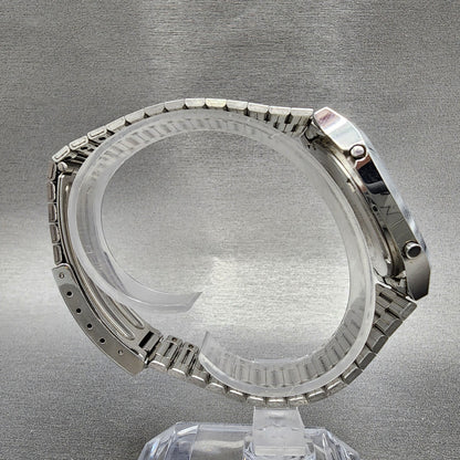 Seiko Digital Watch Men 33mm Stainless Steel Daydate Octagon A6395000 New Batt8