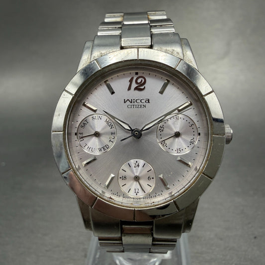 Citizen Wicca Watch Women 30mm Silver Dial Silver Tone Round 6329-S004942 NewBat0