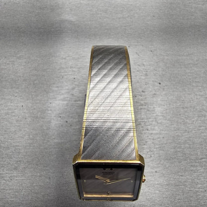 Seiko Watch Men 25mm Silver Dial Two Tone Rectangle 9020-551A New Battery VTG4