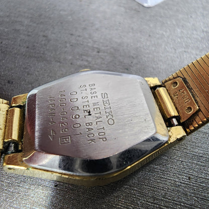 Seiko Watch Women 19mm White Dial Gold Tone 14000429 New Battery9