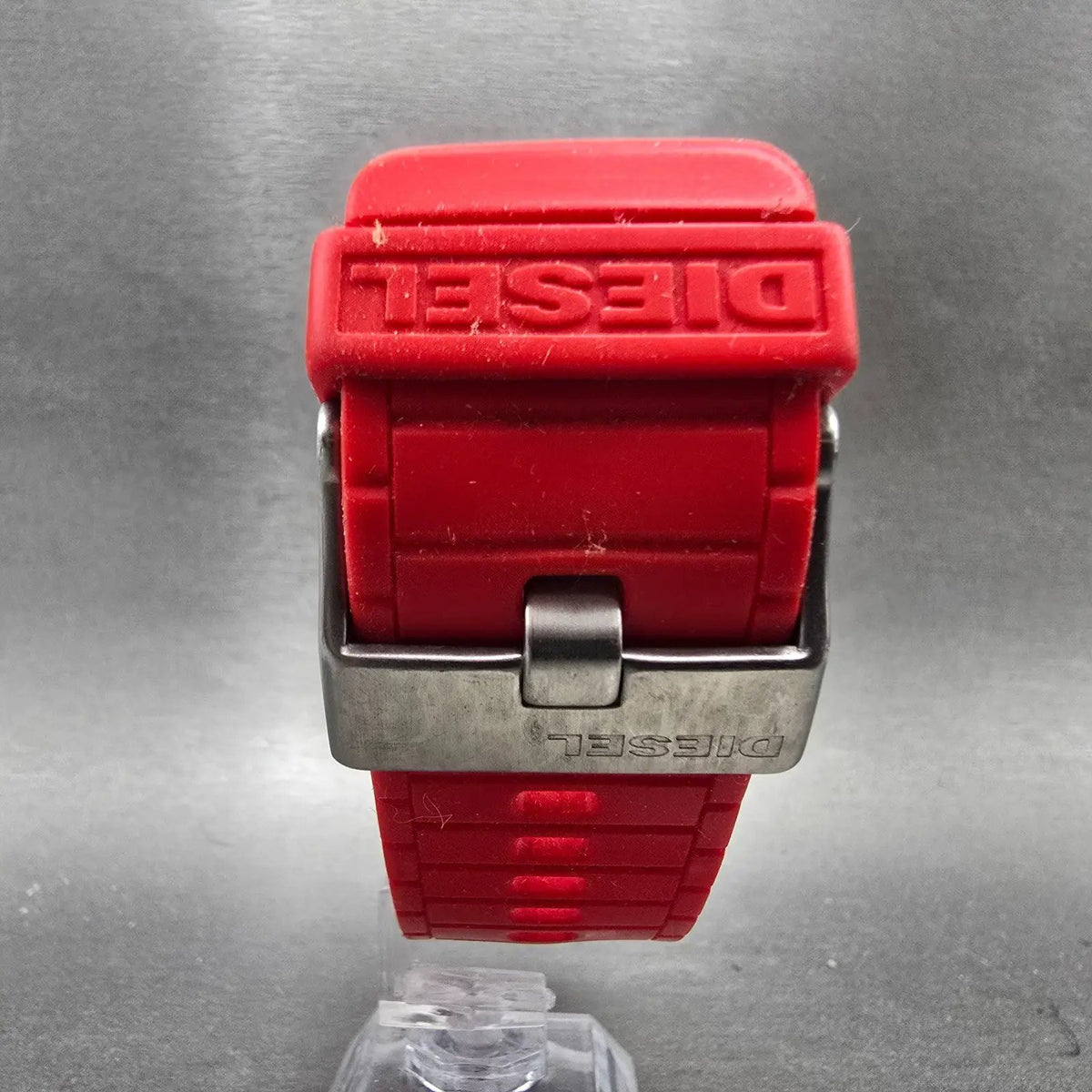 Diesel Trojan Watch Men 44mm Black Dial Red Tone Rectangle DZ-1351 New Battery7
