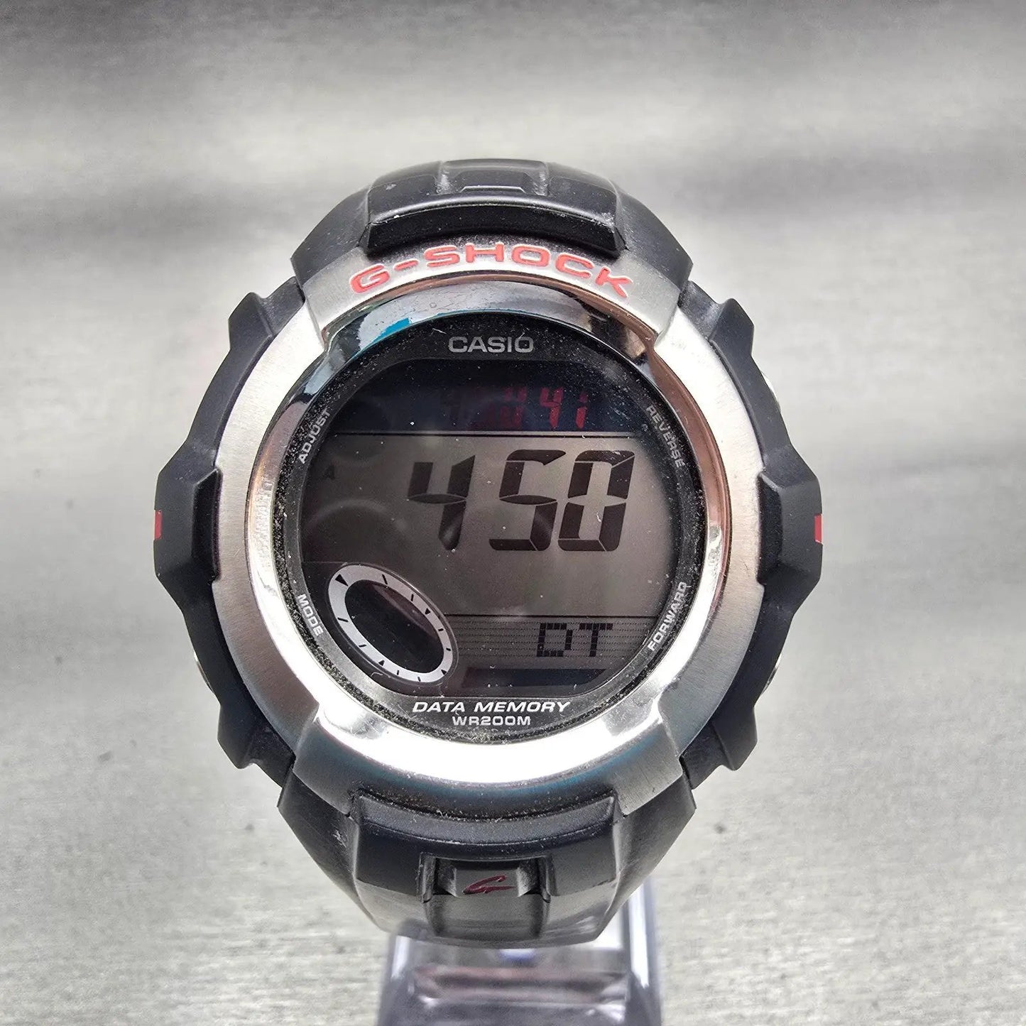 Casio G-Shock G-3011 Watch Men 46mm Digital Black Red Chrono Alarm New Battery0