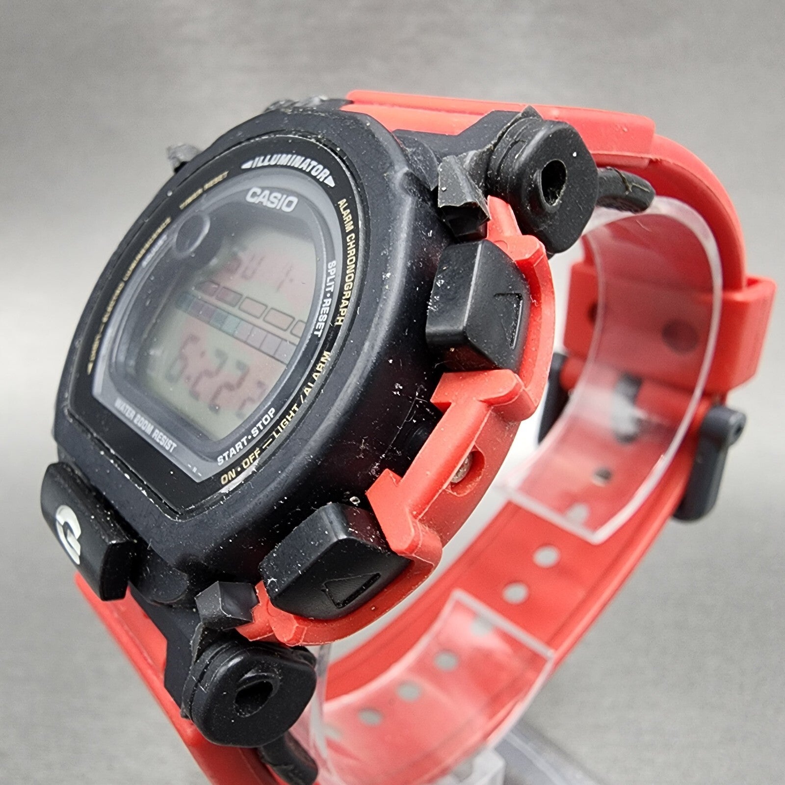 Casio GShock DW003 Watch Men 44mm Digital Black Red Round READ!!! New Battery2