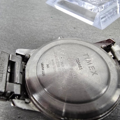 Timex Easy Reader Watch Men 35mm White Dial Silver Tone Daydate T20461 New BattK6