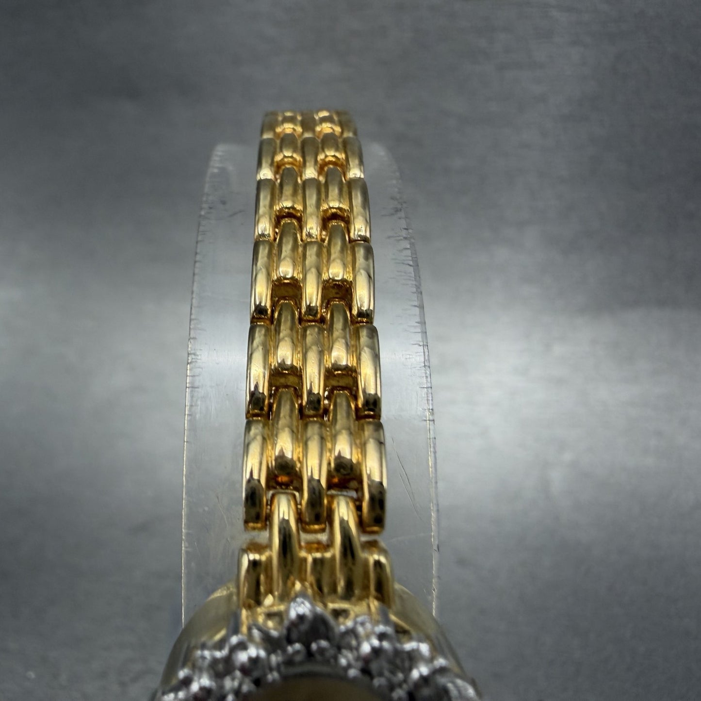 Lucien Piccard Dufonte Watch Women 18mm Champagne Dial Gold Diamond Bezel NewBat4