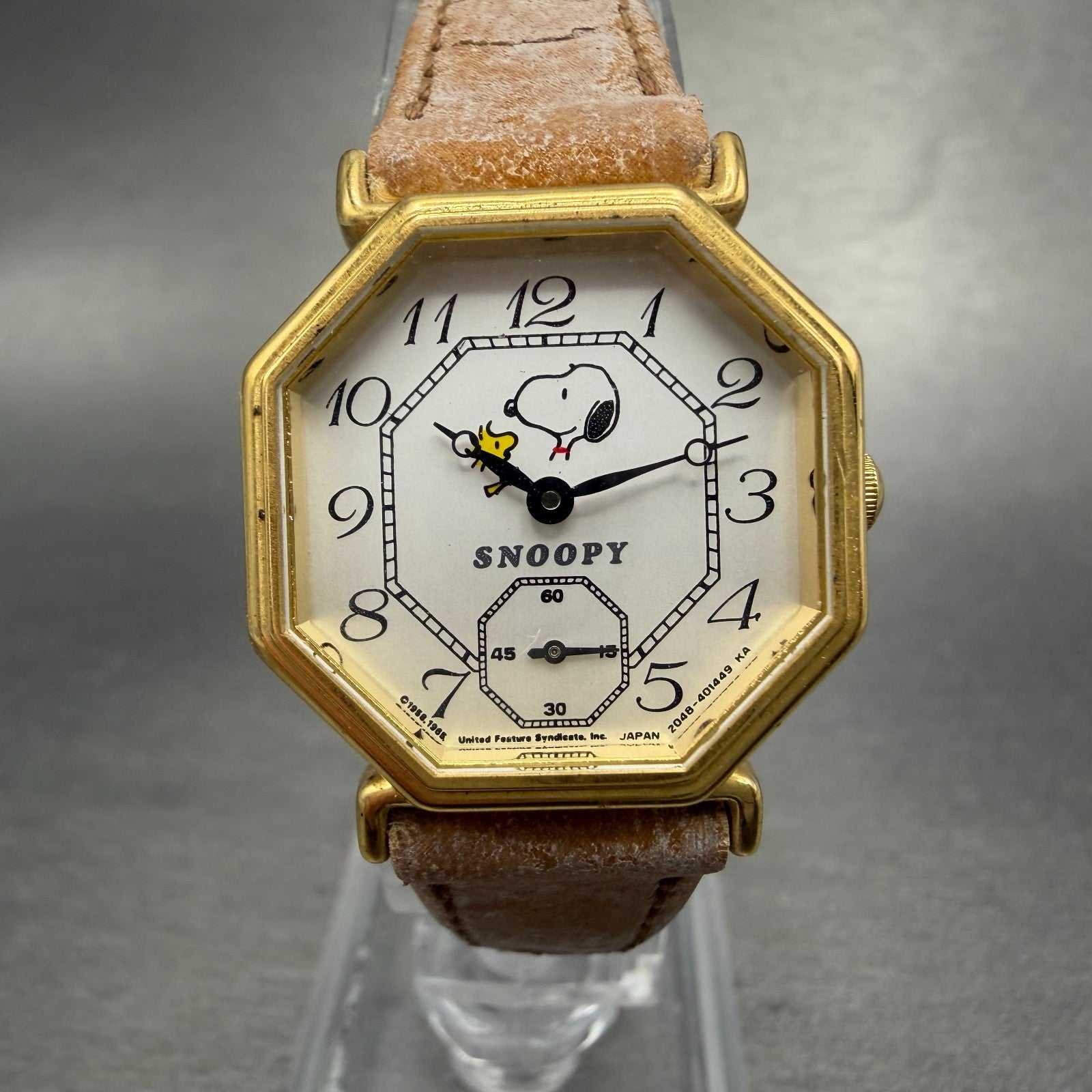 Citizen Vega Snoopy Watch Women 25mm White Dial Gold Tone Octagon New Batt0