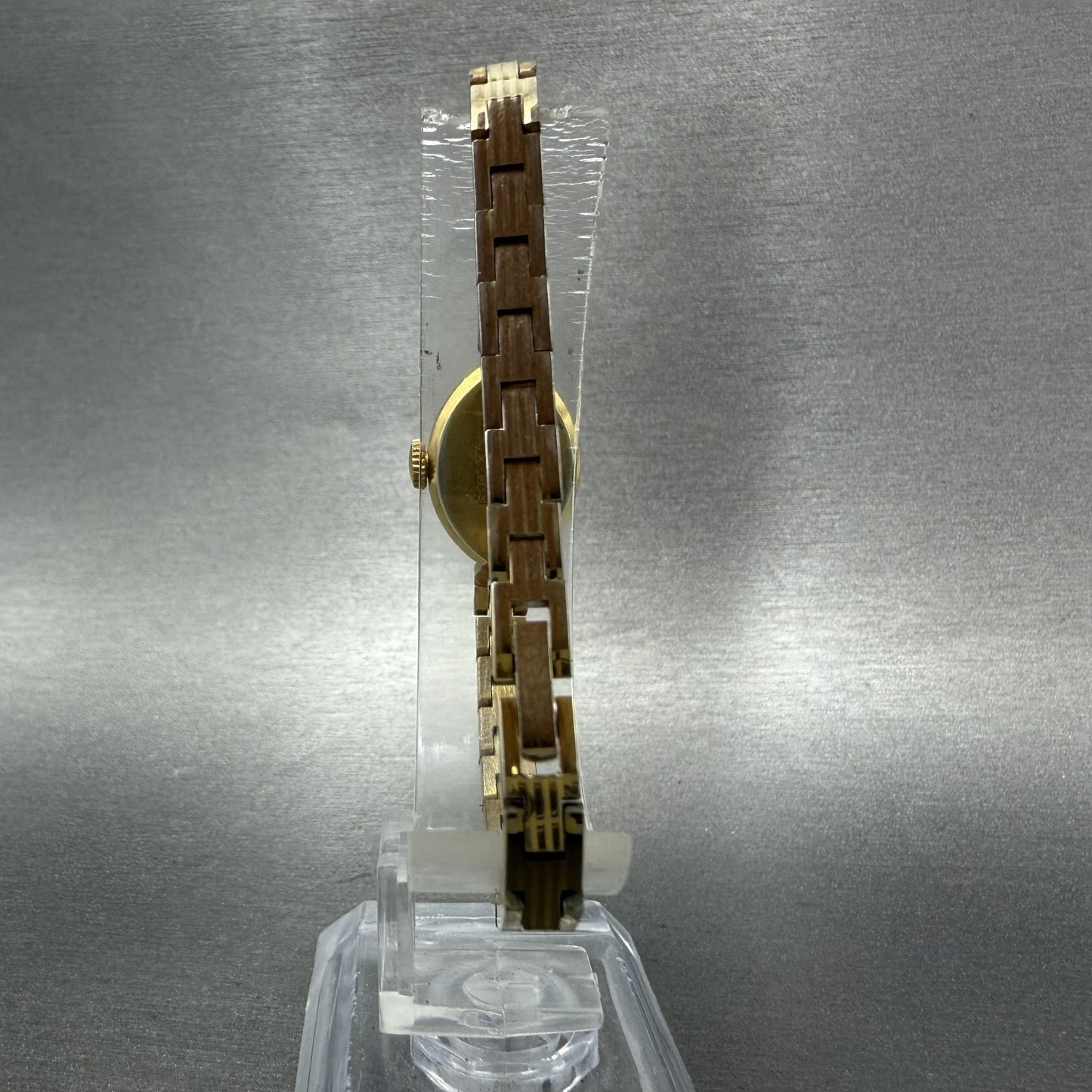 Seiko Solar Watch Women 15mm Silver Dial Gold Tone Manual Wind 107001 Runs VTG6