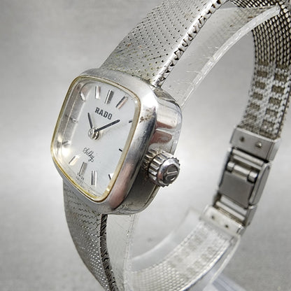 Rado Silky Watch Women 22mm Silver Dial Stainless Steel Rectangle Manual Wind2