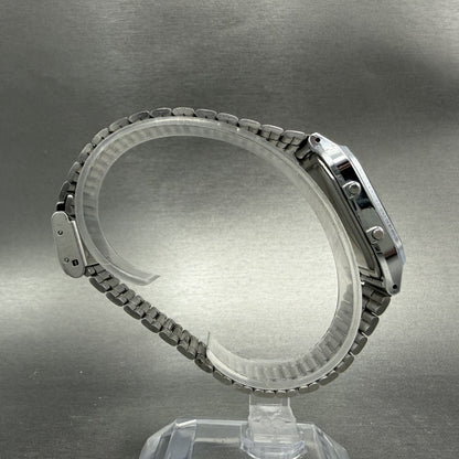 Casio AQ-230 Watch Men 30mm White Dial Silver Tone Alarm Chrono New Battery ABC9