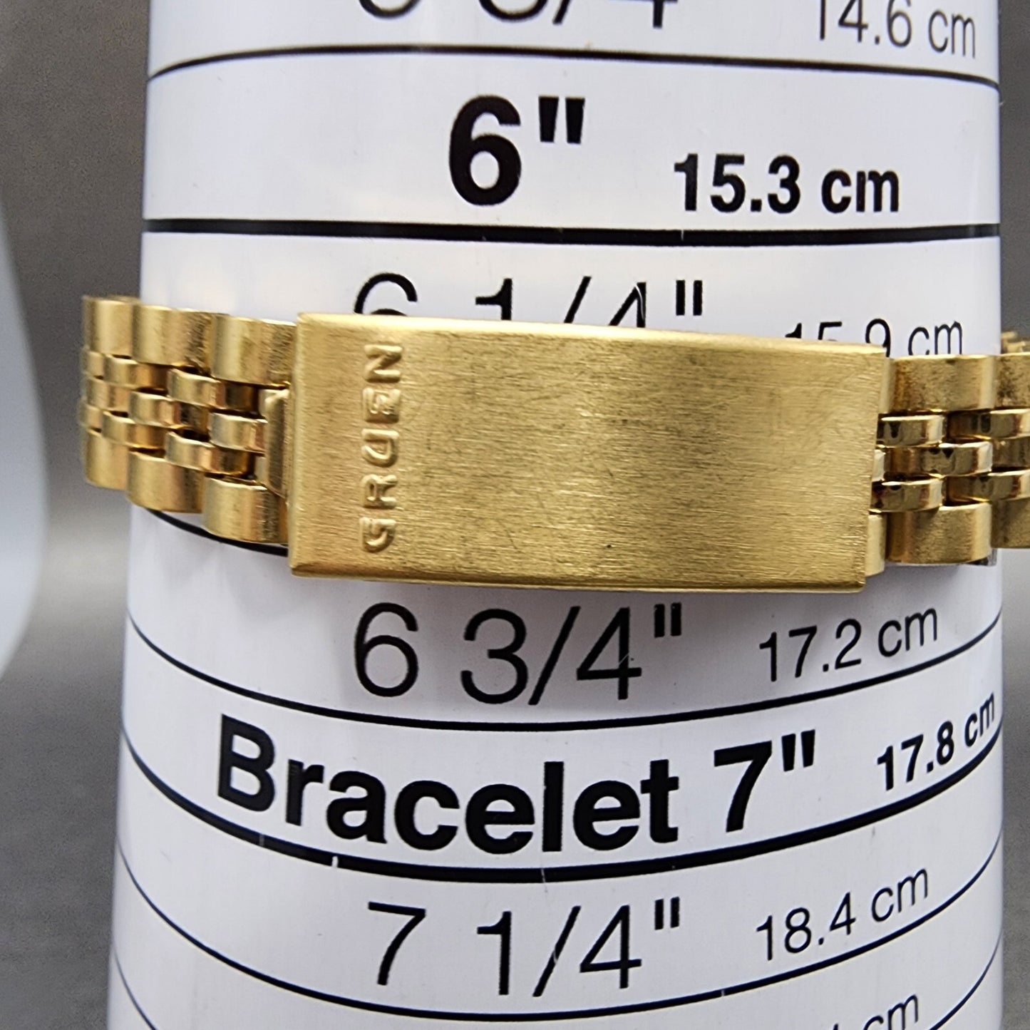 Gruen President Watch Women 26mm Gold Dial Gold Tone Date Round New Battery9