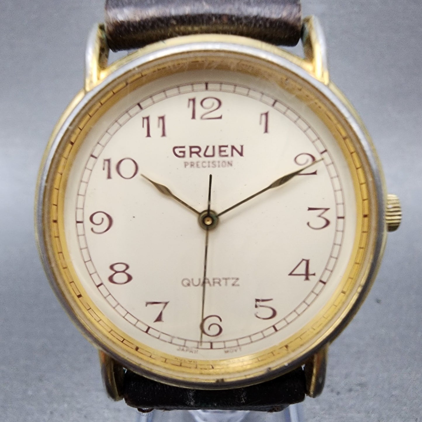 Gruen Precision Watch Women 31mm Cream Dial Gold Tone Round  New Battery1