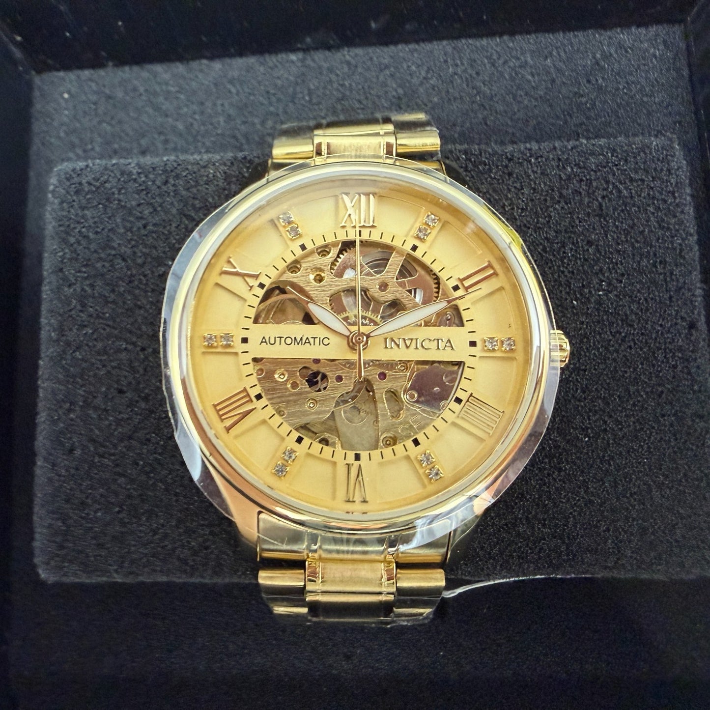 Invicta Objet D Art Watch Men 40mm Skeleton Dial Gold Tone Automatic 691150