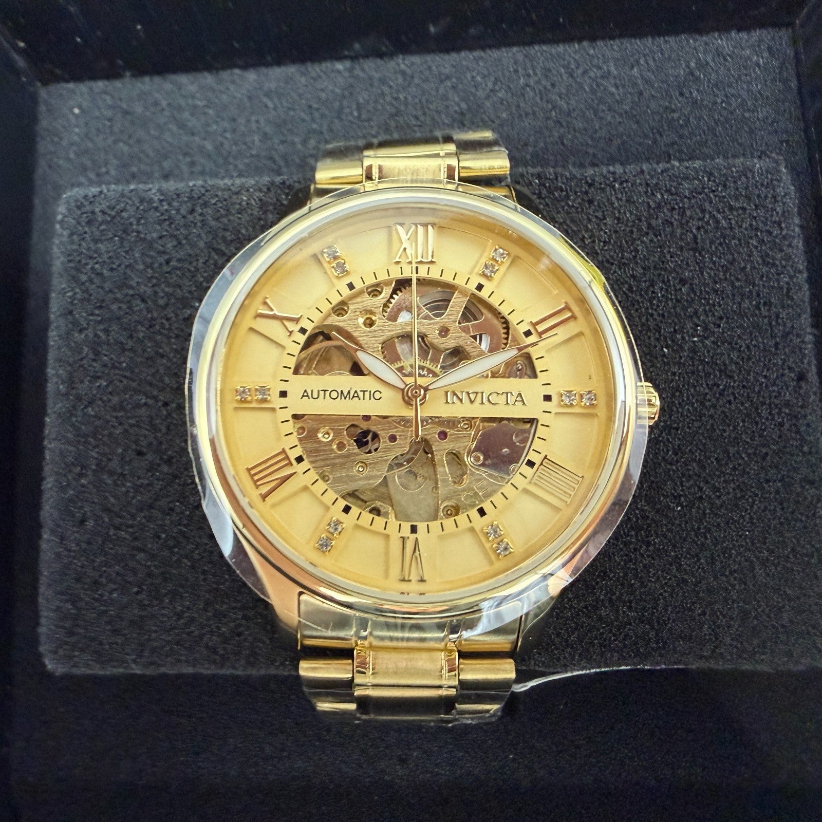Invicta Objet D Art Watch Men 40mm Skeleton Dial Gold Tone Automatic 691150