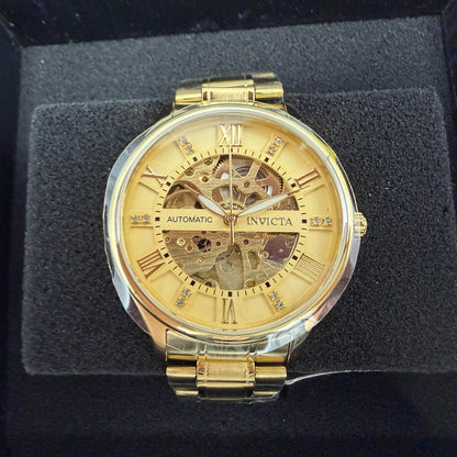 Invicta Objet D Art Watch Men 40mm Skeleton Dial Gold Tone Automatic 691150