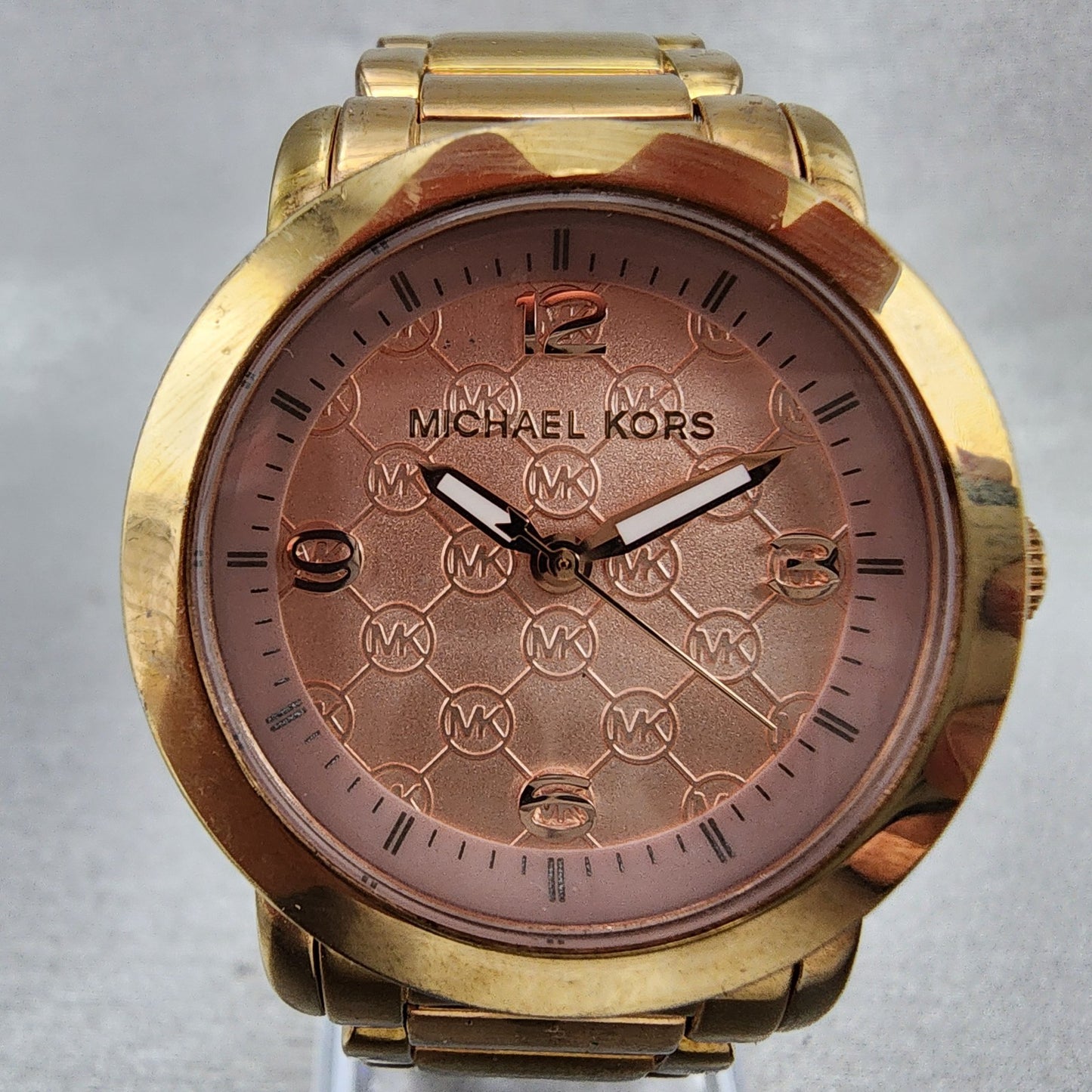 Michael kos Watch Women 34mm Rose Dial Rose Gold Tone Round MK3159 New Battery1