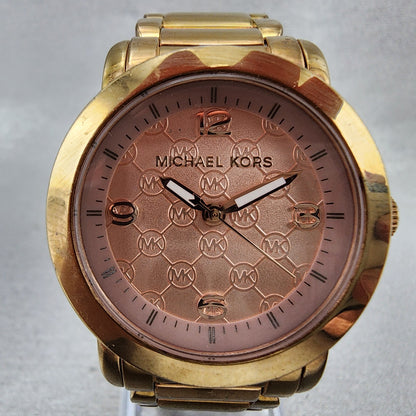 Michael kos Watch Women 34mm Rose Dial Rose Gold Tone Round MK3159 New Battery1
