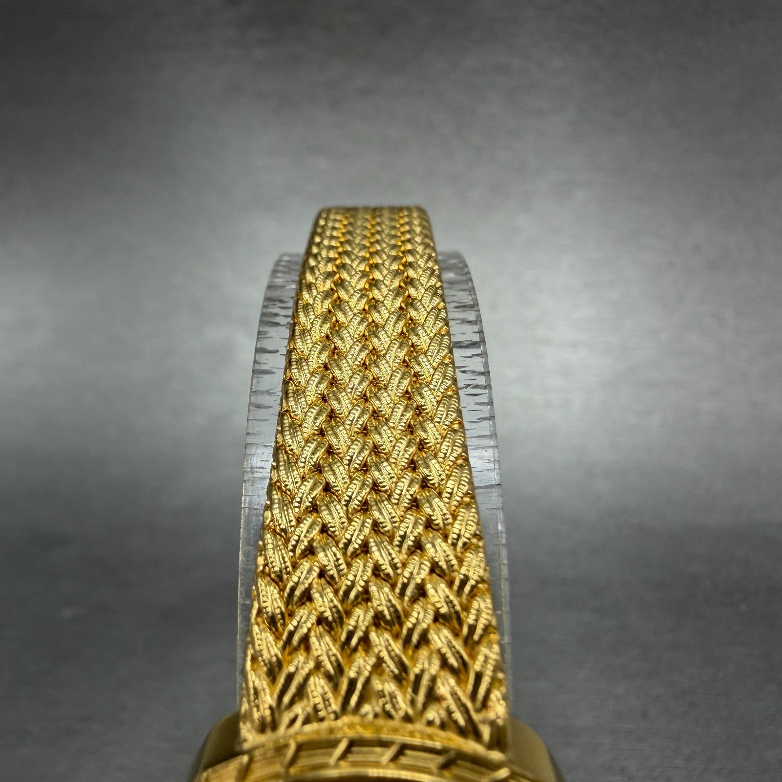 Elgin Watch Women 22mm Gold Dial Gold Tone Rectangle FK267 New Battery VTG ABC4