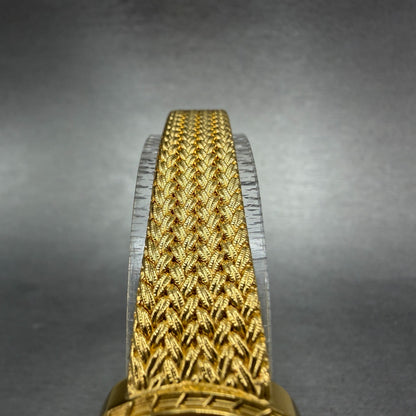 Elgin Watch Women 22mm Gold Dial Gold Tone Rectangle FK267 New Battery VTG ABC4