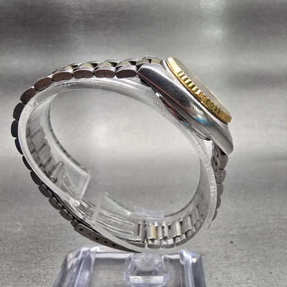Seiko SQ Watch Women 24mm Silver Dial Two Tone Daydate Round 8523-0050 New BattF8