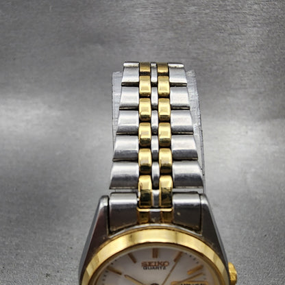 Seiko Watch Women 25mm White Dial Two Tone Daydate 7n830011 Round New Battery4