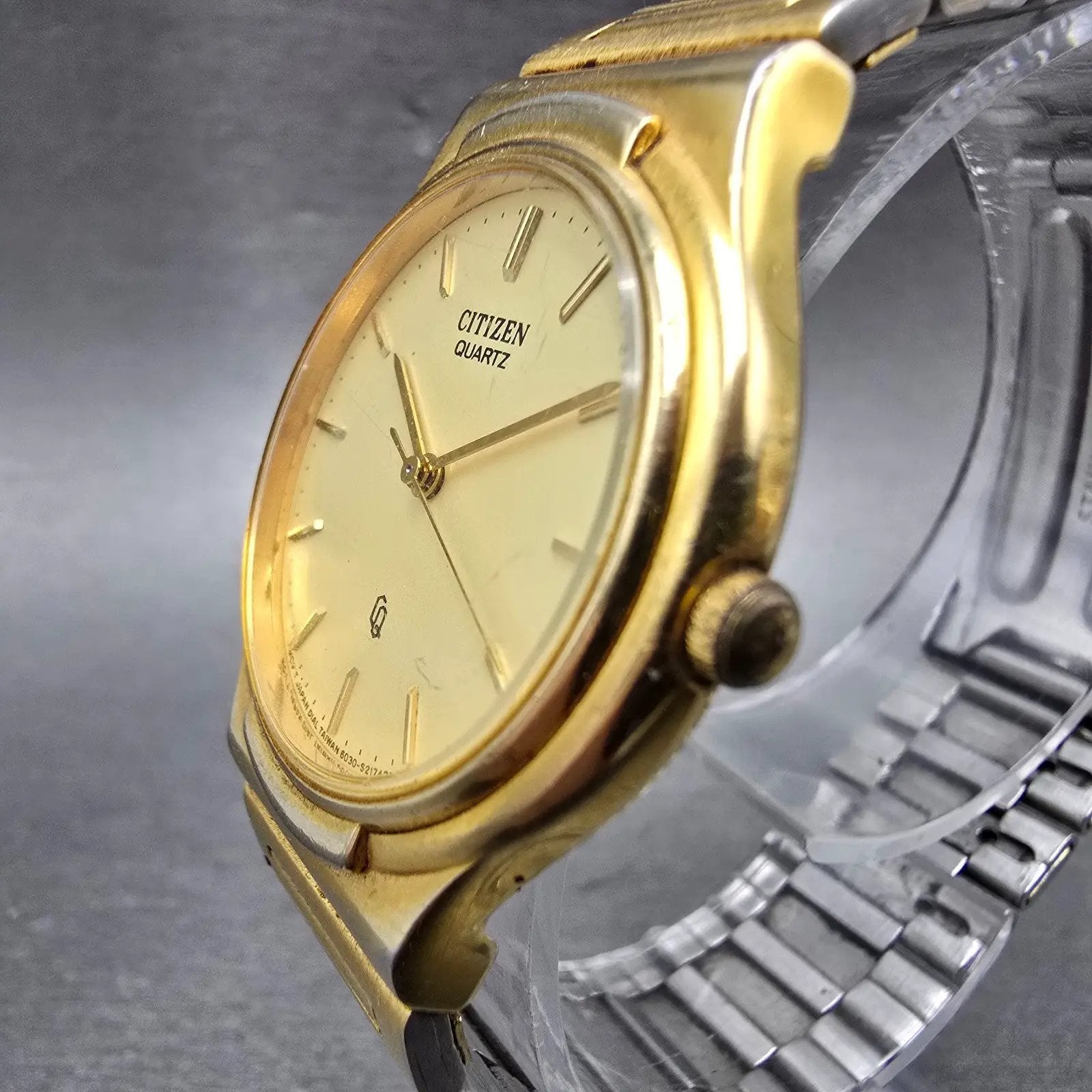 Citizen CQ Watch Men 32mm Champagne Dial Gold Tone Round 6030-S60163 PARTS3