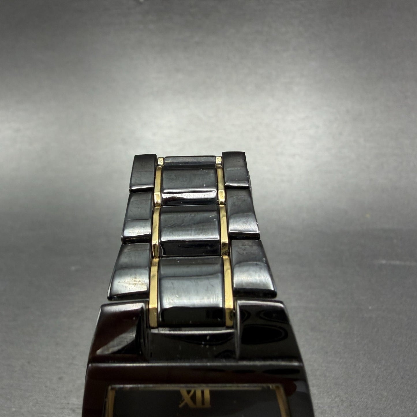 Seiko Tank Watch Men 30mm Black Dial Black Tone Date 7n39-0BK0 New Battery4