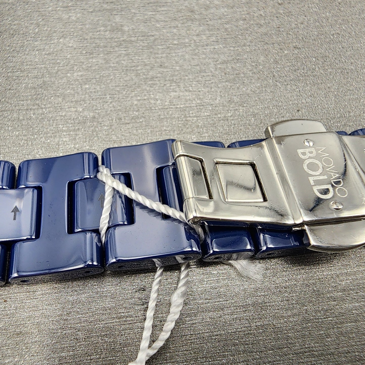 Movado Bold Blue Ceramic Watch Band 18mm Womens Watch Bracelet Butterfly Clasp9