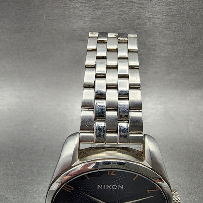 Nixon The Bullet Watch Women 38mm Blue Dial Silver Tone Date Round New Battery4