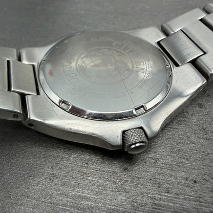 Citizen Eco-Drive Watch Men 40mm Black Dial Silver Tone Date E110-K000432 PARTS13
