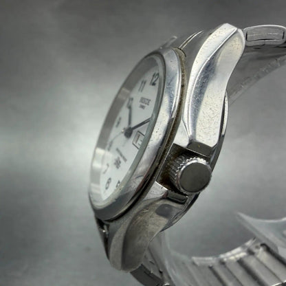 Casio Beside Watch Men 35mm Silver Dial Steel Daydate Round BES-105 New Battery2