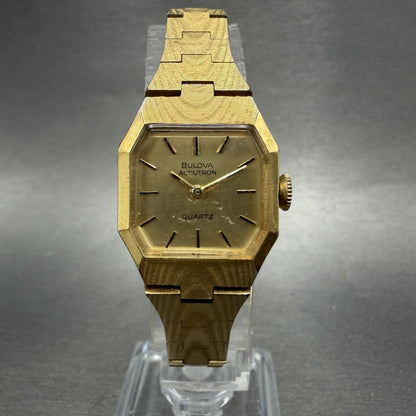 Bulova Accutron Watch Women 20mm Gold Dial Gold Tone Octagon PARTS VTG0