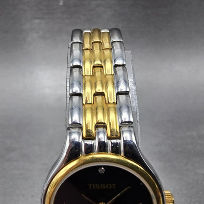 Tissot Stylist Watch Women 23mm Black Dial Two Tone Round V232 New Battery4
