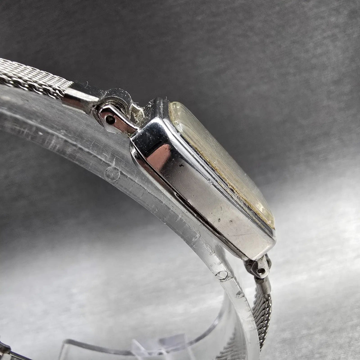 Seiko Watch Women 13mm Silver Dial Silver Rectangle 1320-5779 New Battery VTG3