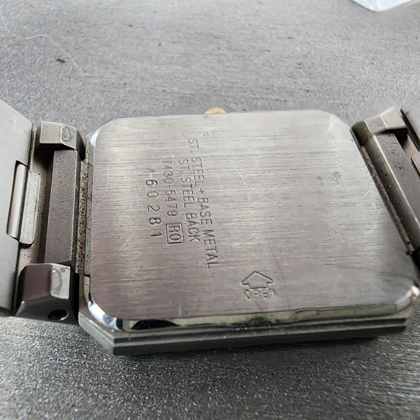 Seiko Tank Watch Men 26mm Silver Dial Two Tone Rectangle 74305479 PARTS11