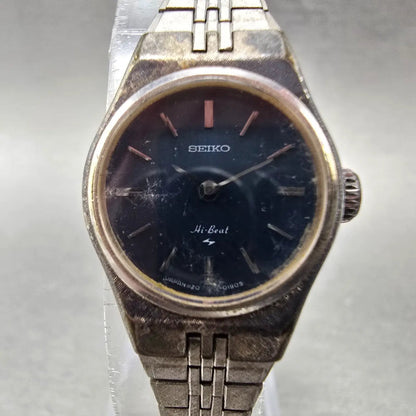 Seiko Watch Women 20mm Blue Dial White Gold Plated Round 1120-0080 Manual Runs1