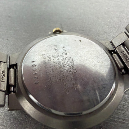 Seiko Cadet Watch Men 35mm White Dial Titanium Tone Round 5p31-6250 PARTS VTG10