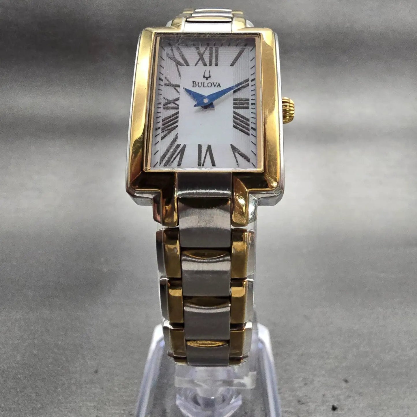 Bulova Tank Watch Women 22mm MOP Dial Two Tone Rectangle 98L157 New Battery5