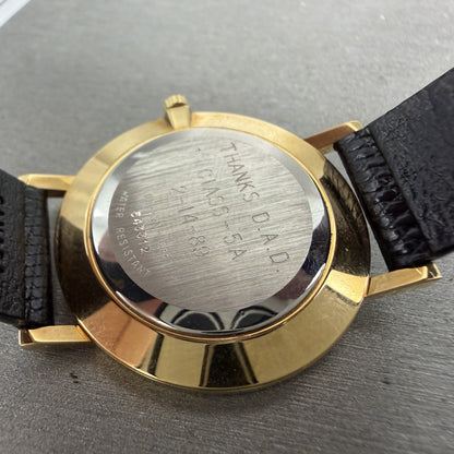 Movado Museum Watch Men 31mm Black Dial Gold Tone Round 8733882 New Battery9