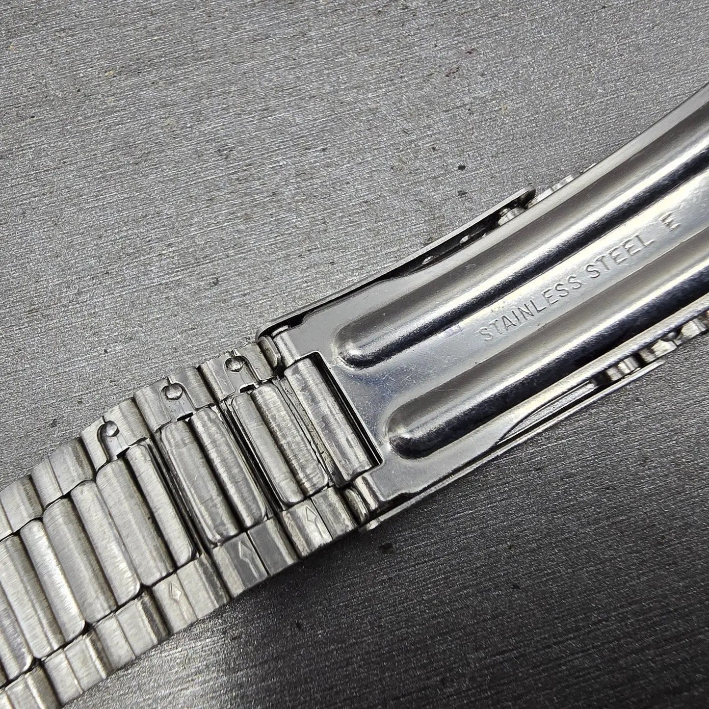 Seiko  Bracelet 20mm Stainless Steel Silver Tone Tri Folding Clasp VTG Japan6