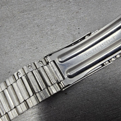 Seiko  Bracelet 20mm Stainless Steel Silver Tone Tri Folding Clasp VTG Japan6