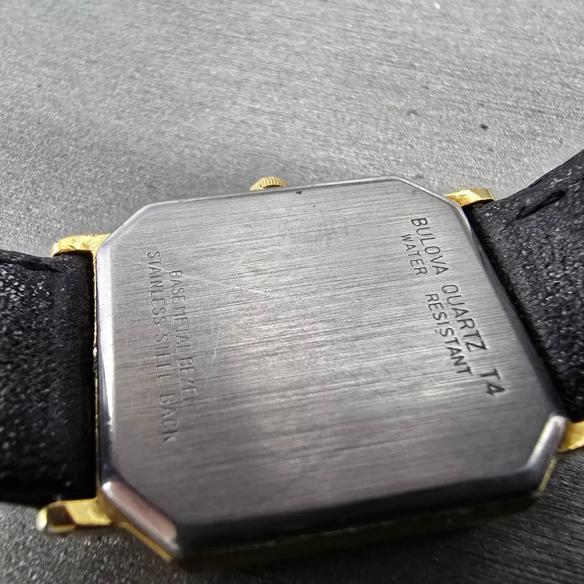 Bulova Tank Watch Men 25mm White Dial Gold Tone Date Octagon 92S10 New Battery9