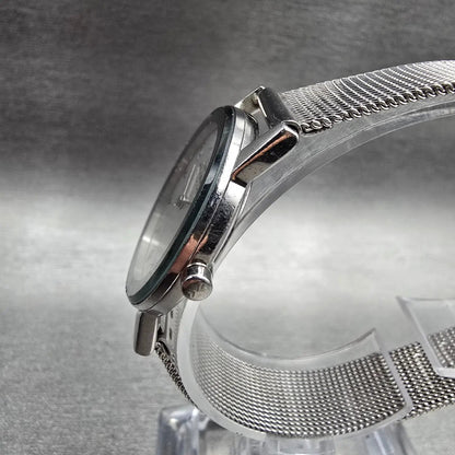 Skagen Watch Women 27mm Silver Dial Silver Tone Round Mesh Band 39SSS New Batt2