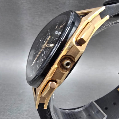 Bulova CURV Chronograph Watch Men 44mm Black Dial Roes Gold 98A185 PARTS3