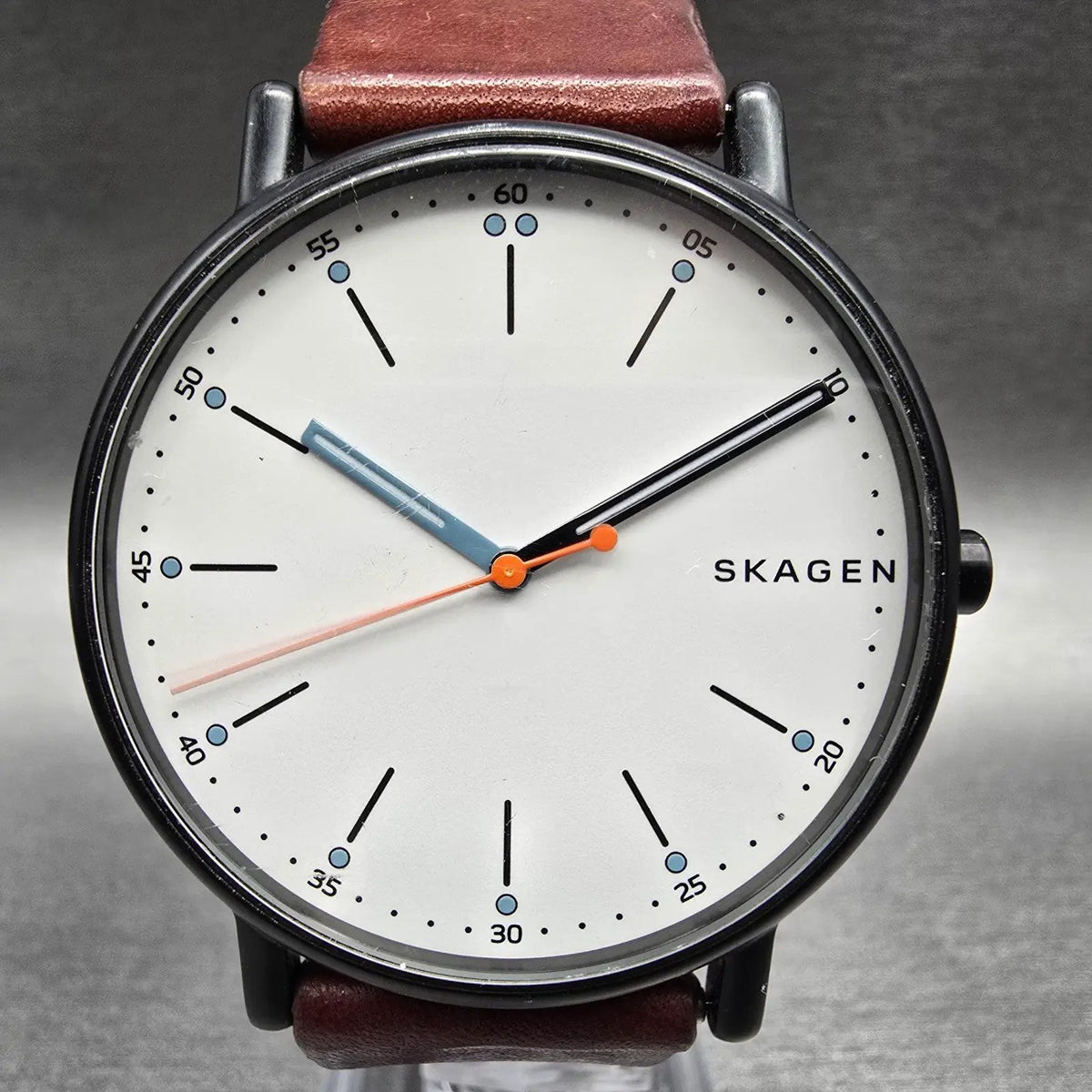 Skagen Signatur Watch Men 40mm White Dial Black Tone Round SKW6374 New Battery1